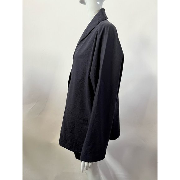 Blanque Womens Jacket Blue Buttons Up Tunic Long Sleeve Cotton Blend Plus 1X - Picture 7 of 12